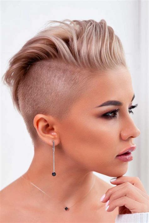 half head shaved woman